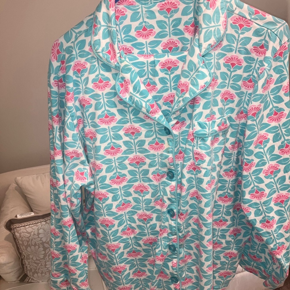 Floral Button-Up Pajama Top